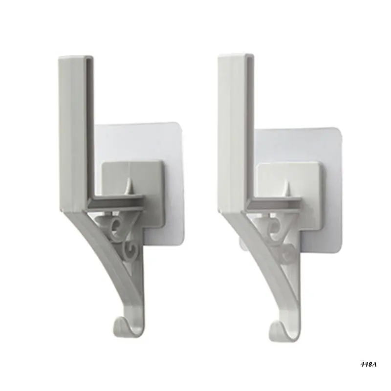 

1 Pair Wall Mounted Pot Lid Organizer Rack Hanging Cutting Board Holder Kitchen Storage Shelf with Hooks Space Saving