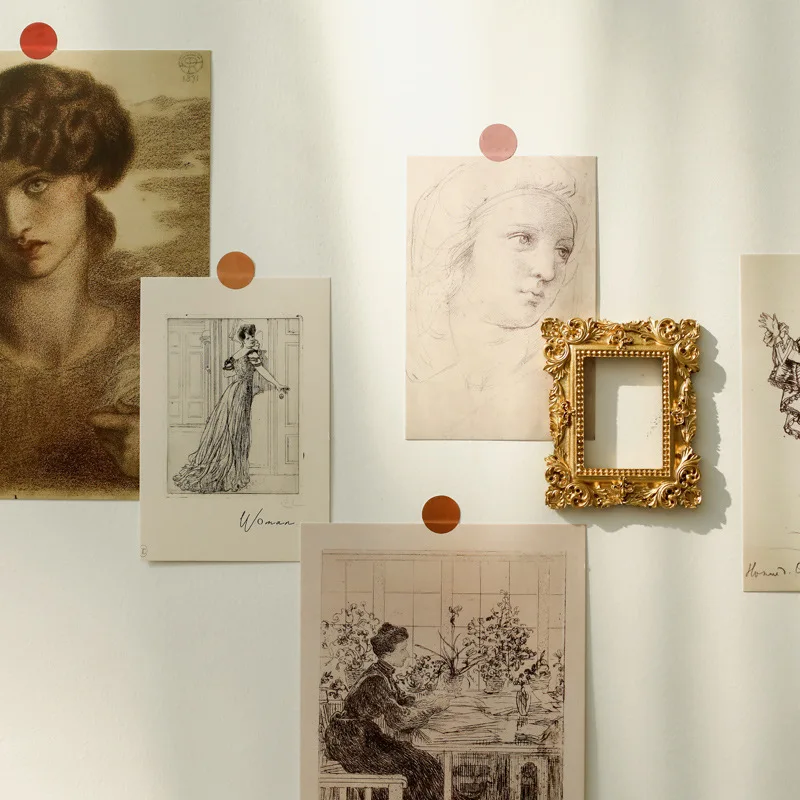 7 шт. Ретро картина для эскизов женщин декоративный фон открыток небольшой постер