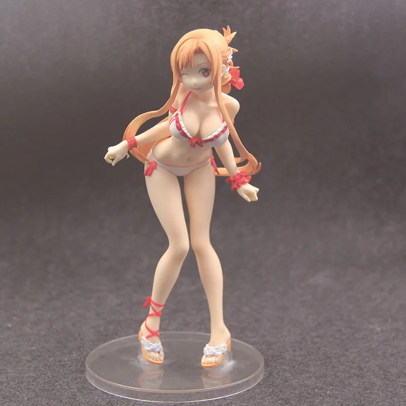 

Anime Sword Art Online Swimming Suit Yuuki Asuna Sexy Girls PVC Action Figure Cute Rem Collectible Model Toys Doll Gift 21CM