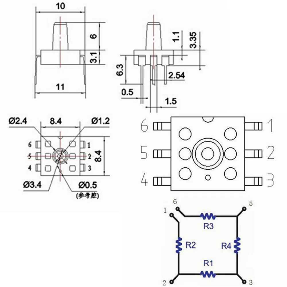 MPS20N0040D D Сфигмоманометр DIP датчик давления воздуха 0 40 кПа 6 для Arduino|Датчики