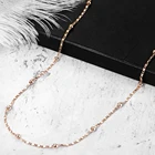 Модные женские ожерелья - цепочки с бусинами из розового золота 585, опт, ювелирные изделия, подарки 2 мм LCN18