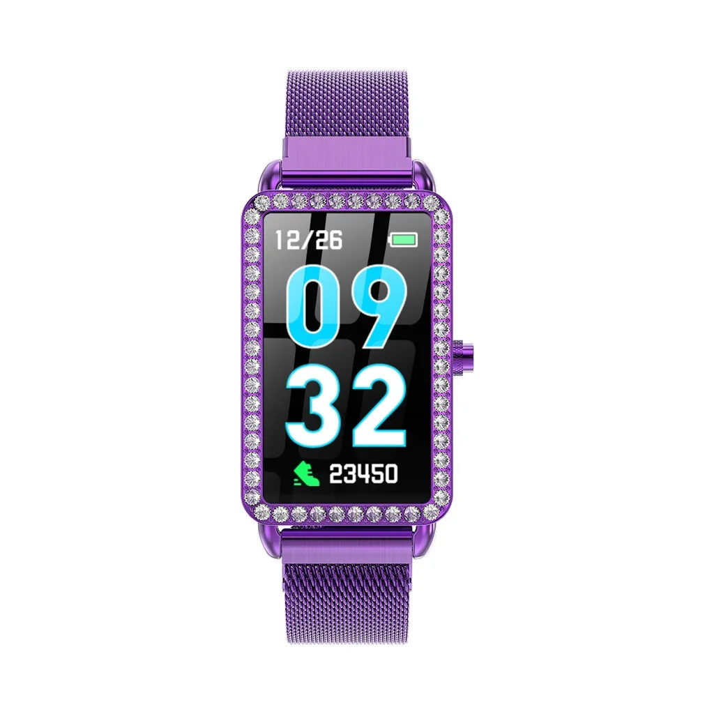 Роскошные бриллиантовые умные часы для женщин пульсометр кровяное давление