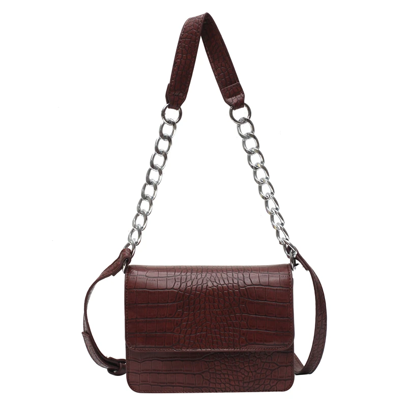 

Vintage Stone Pattern PU Leather Mini Crossbody Bags for Women 2020 Winter Hand Bag Women's Trend Branded Chain Hand Bags