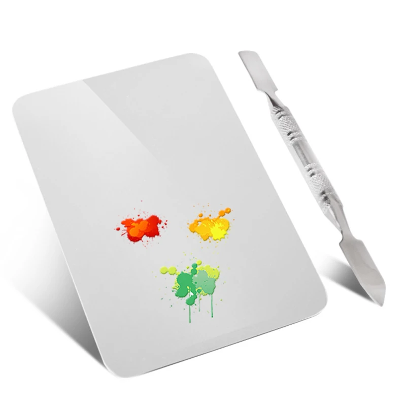 ELECOOL Нержавеющая сталь макияж для маникюра основа тени век палитра смешивания