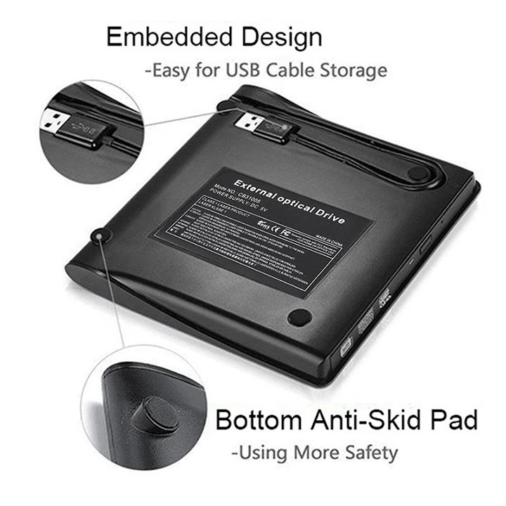 Внешний DVD/CD RW привод горелки оптический USB2.0 DVD писатель рекордер CD/DVD rom плеер для ноутбука Настольный Macbook Pro с Windows