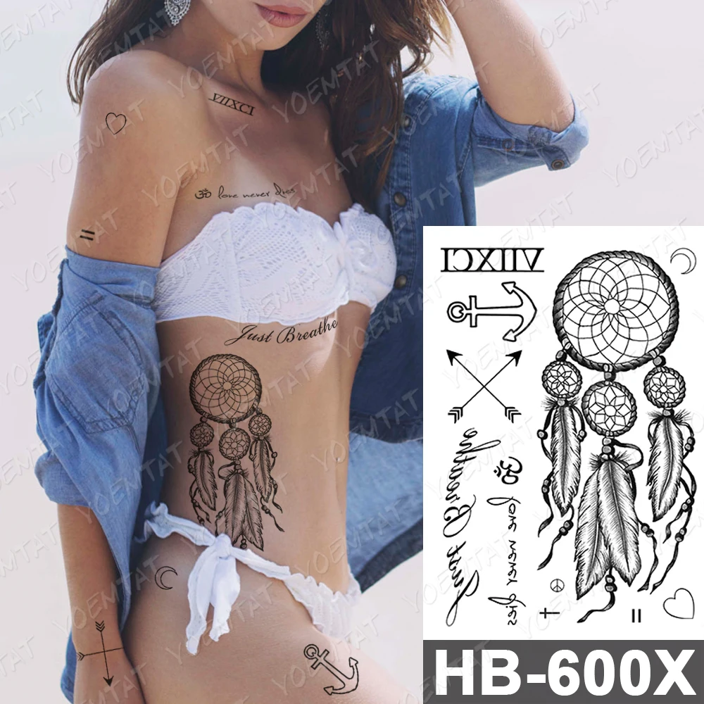 

Waterproof Temporary Tattoo Sticker Jewel Diamond Tiger Flash Tattoos Owl Lace Dream Catcher Body Art Arm Fake Tatoo Women Men