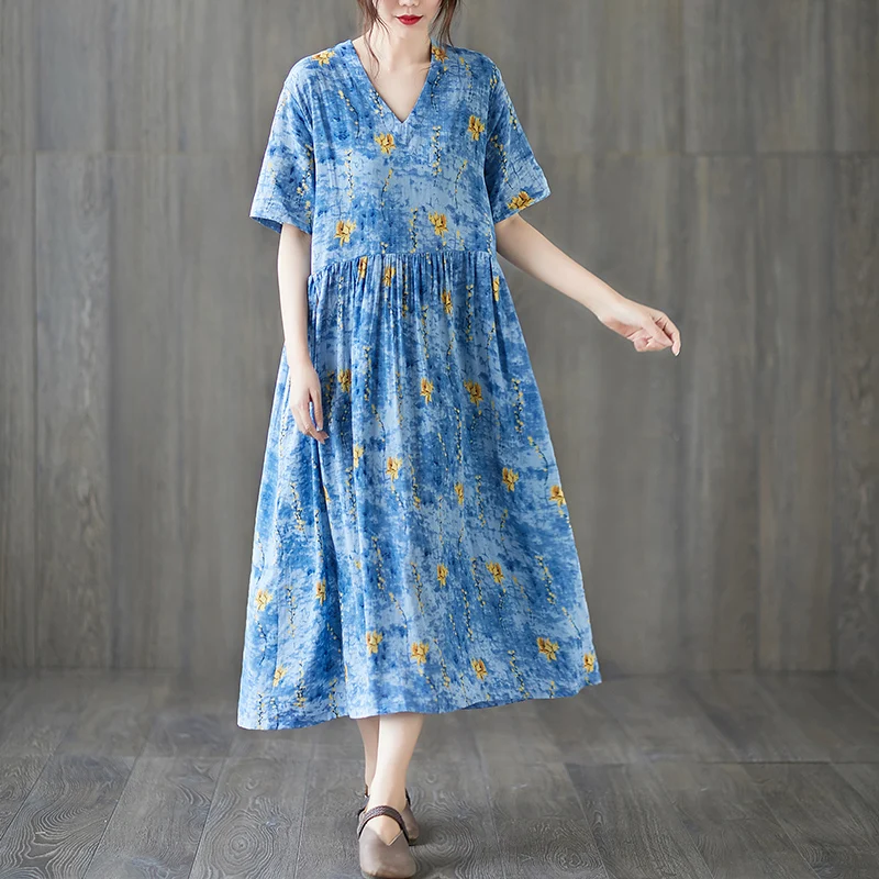 Uego с короткими рукавами для мамы и маленькой дочки Свободное летнее платье