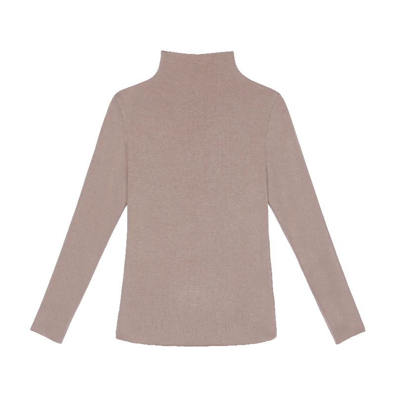 

Real Photo 2021 New High Collar Modal Base Shirt Women's Long Sleeves In Autumn Winter With Solid Color Top Slim T-Shirt Trend