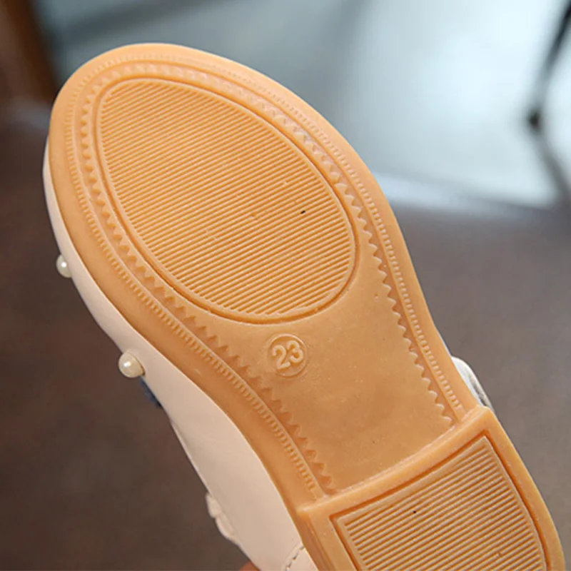 

Children Princess Leather Shoes PU Casual Flower Pearl Girls Party Dance Shoes Pretty Baby Student Flats Kids Shoes