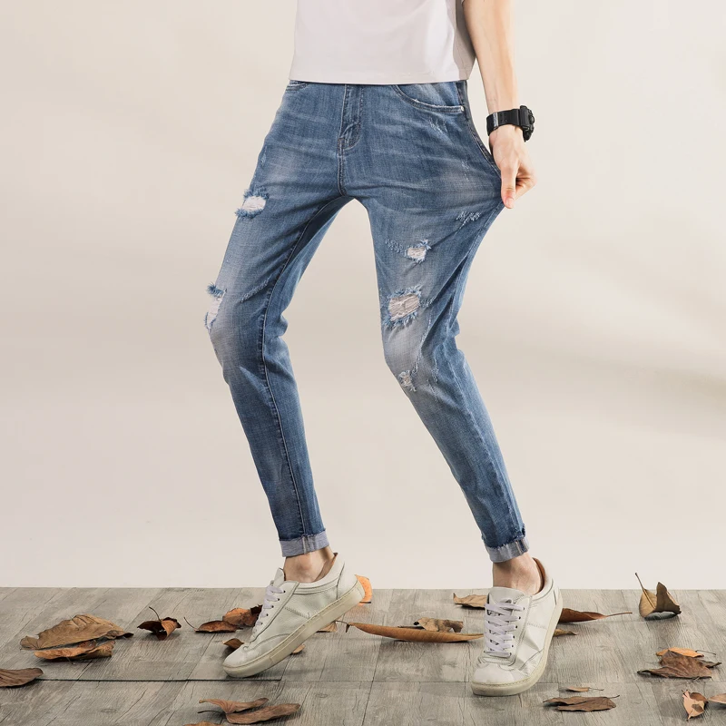 Pants Autumn Sweatpants Streetwear Jeans Male Trousers MOOWNUC Classic Skinny Denim For Men Slim Designer Casual Straight | Мужская