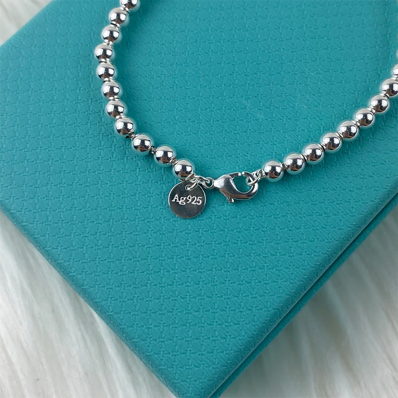 

TIF new 4mm bead chain, love rose gold, female bracelet, pure silver S925 original, send girlfriend engagement, high quality