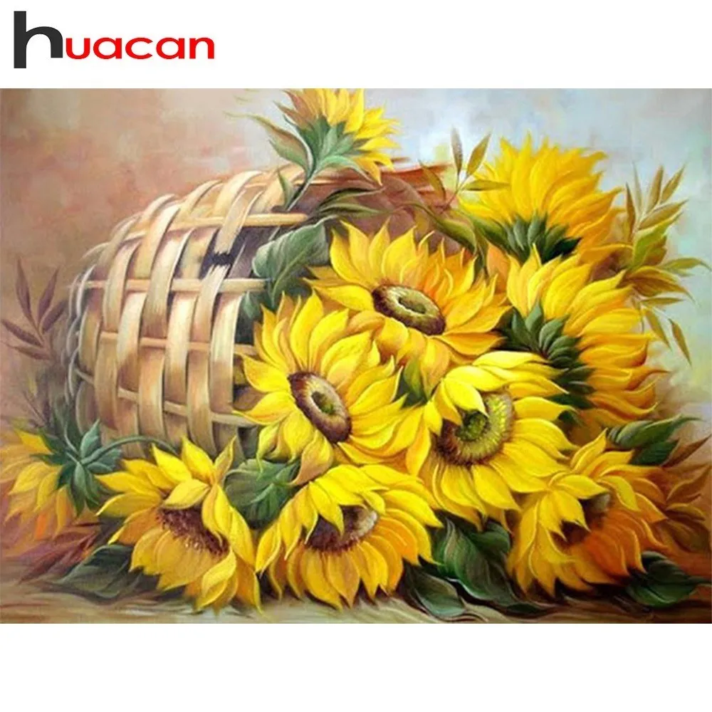 Алмазная вышивка HUACAN Sunflower 5D сделай сам полностью квадратные стразы крестом