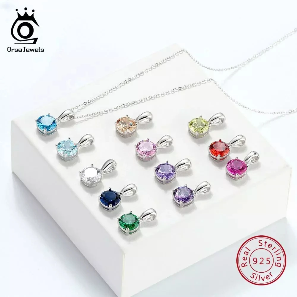 ORSA JEWELS кольцо серебро 925 женские ожерелья Lucky камень по дню рождения с мелким