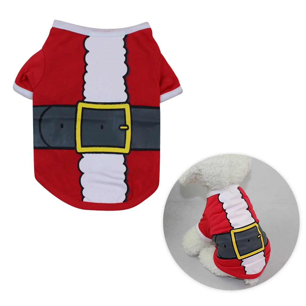 Зимняя теплая футболка для собак Рождественское украшение одежда жилет из