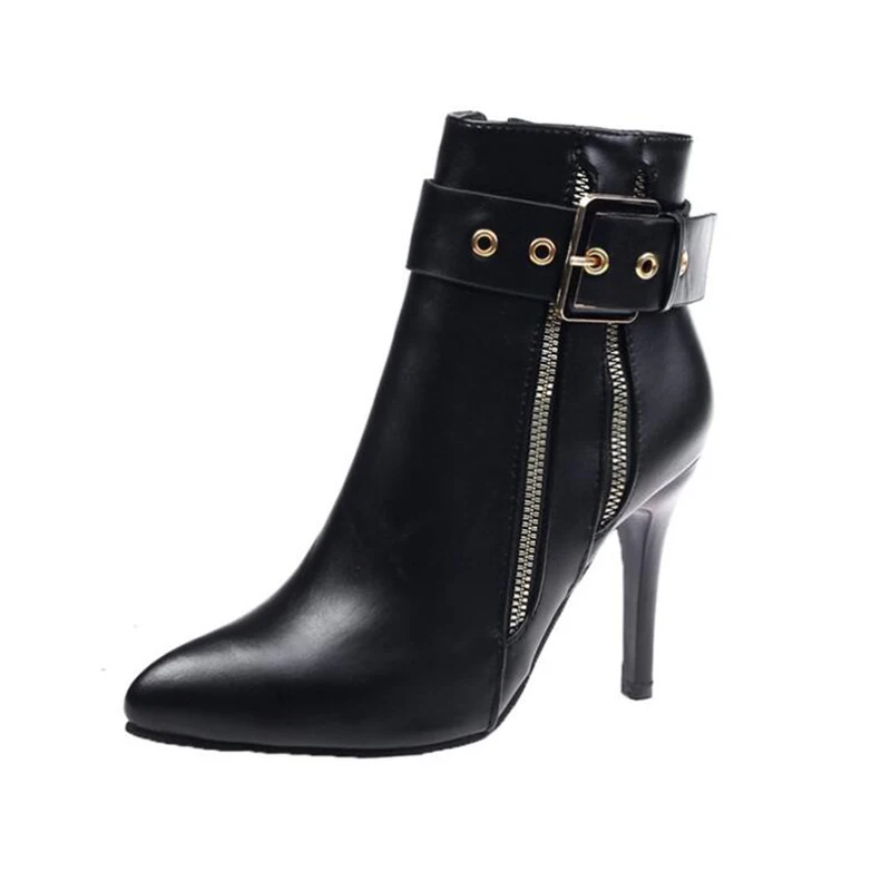 

Winter Boots Ankle Boots Women Shoes Woman Boots Fashion High-heeled PU Short Boots Boots 2020 Winter Short Fur Warm Boots X510