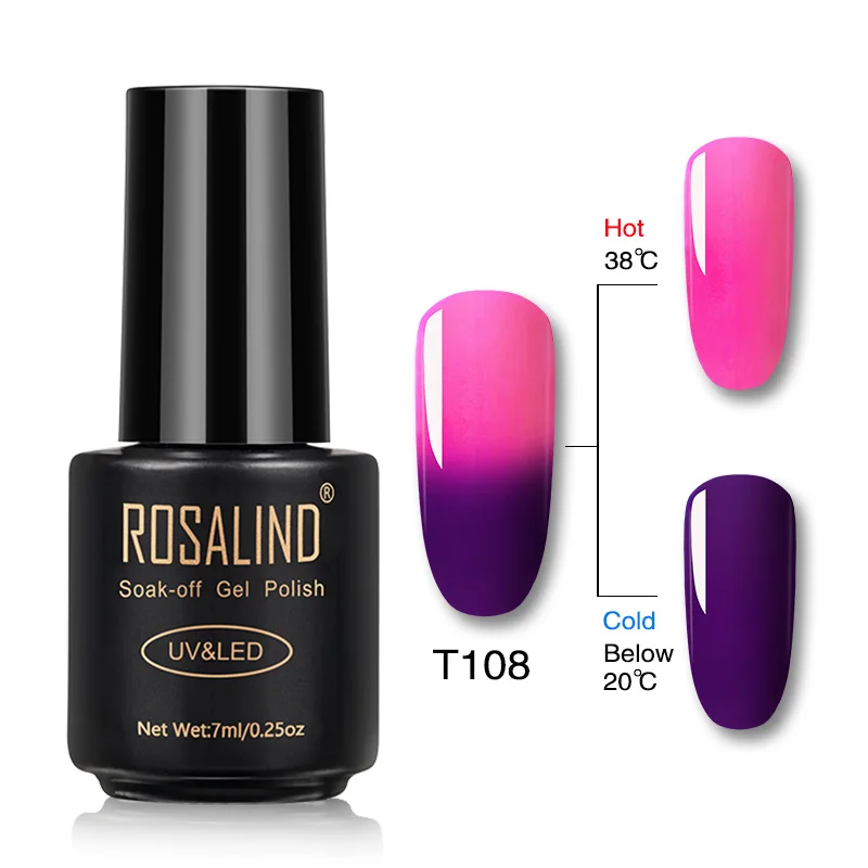 RAT108 ROSALIND Гель-лак для ногтей 7 мл меняющий температуру УФ-цвет Полупостоянный Vernis для маникюра Гель-лак - Цвет: RAT108