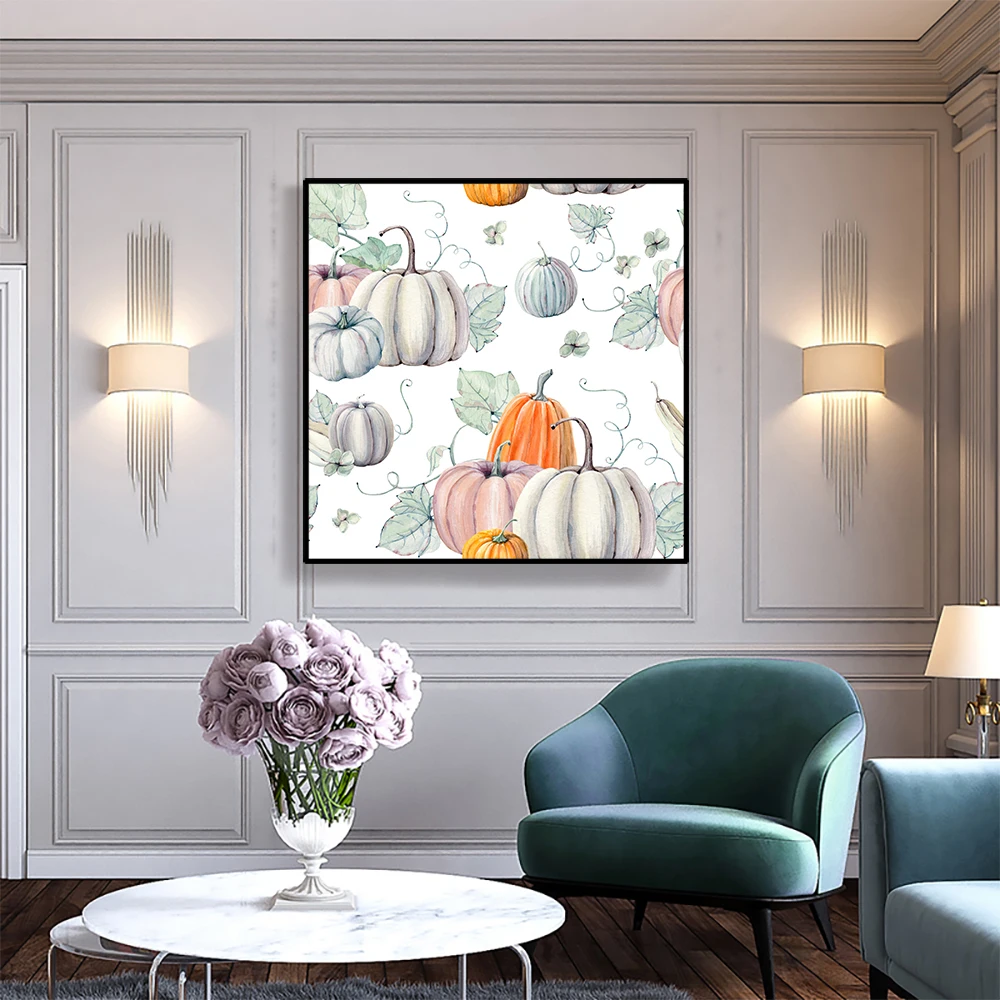 

Canvas Art Painting Pumpkin watercolour painting Wall Decor Art Poster Picture Modern Home Decoration For Office Living room
