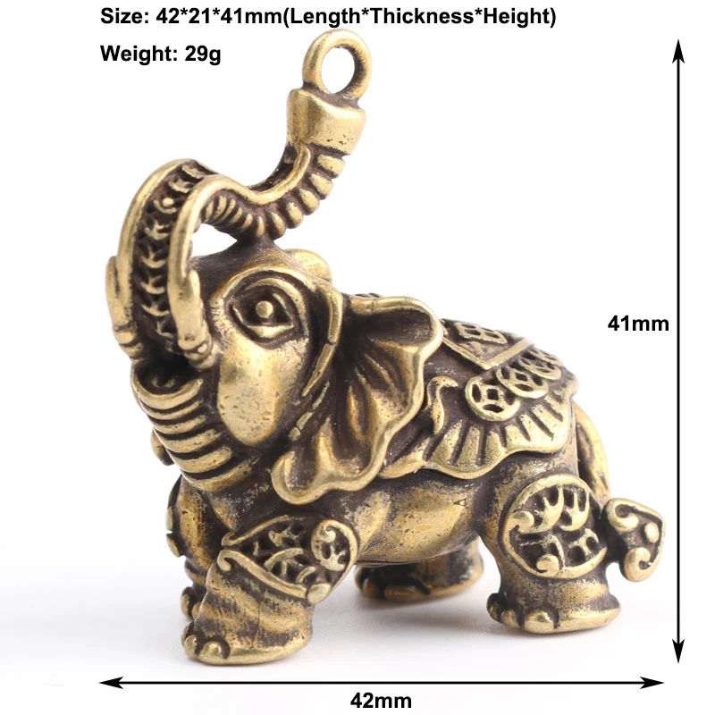 Медная Статуя знаменательного слона маленькие украшения ретро латунный Декор