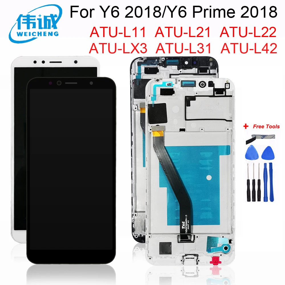 7A Pro сенсорный ЖК экран для Huawei Y6 2018 дисплей ATU L31 L21 LX1 L42 Prime с рамкой|Экраны