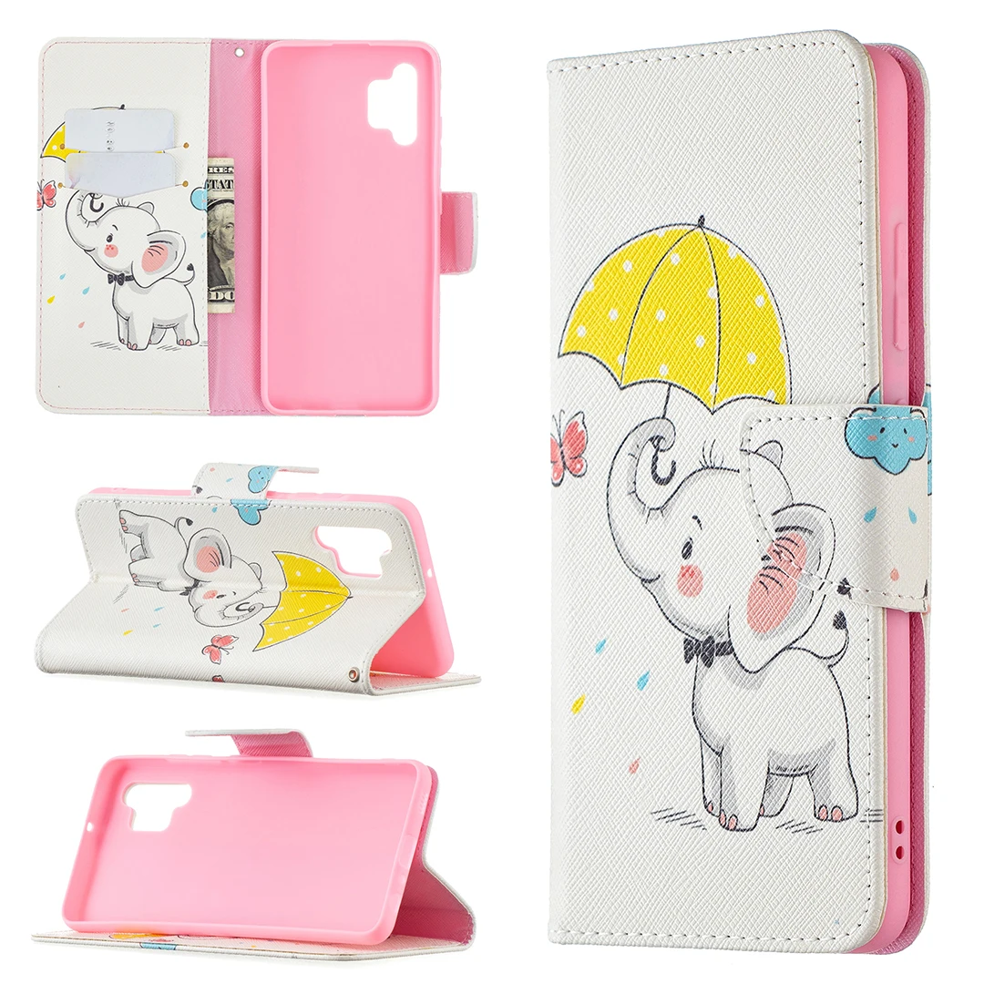 

A02 M02 Wallet Etui Case For Samsung Galaxy A72 A52 A12 A42 A32 5G Cover Painted Leather Card Solt Kickstand Full Protect Coque