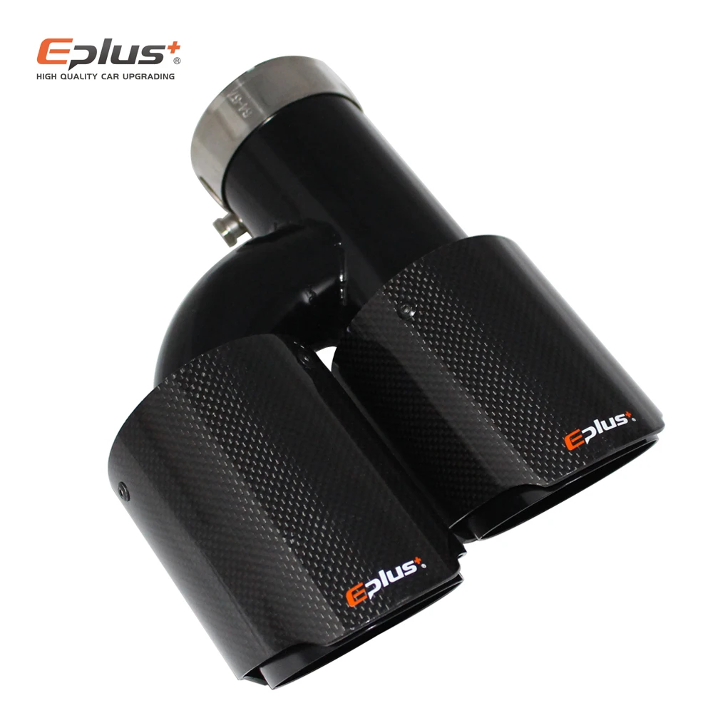 EPLUS автомобильный глянцевый глушитель из углеродного волокна наконечник h