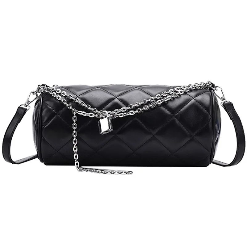 

2021 Women's Handbags Boston Bags Ladies Lock Chain Messenger Bags Plaid Leather Shoulder Bags Designer Pillow Bag Clutch Bolsas