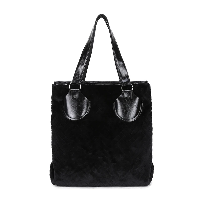 Вельветовая Сумка-тоут на молнии для женщин женская сумочка-тоут зимняя плюшевая