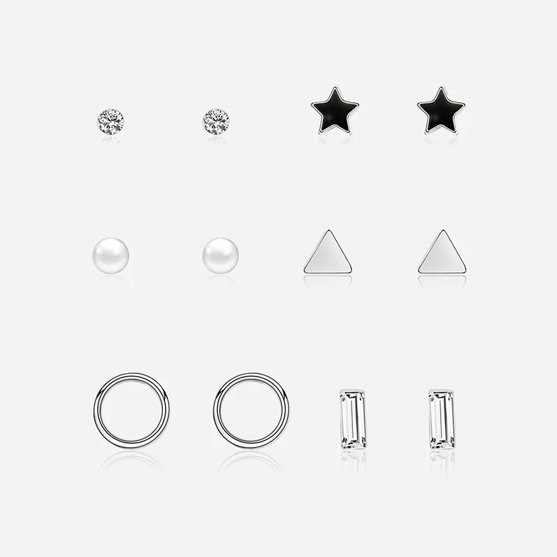 Новые модные серьги-гвоздики для женщин и девочек в форме звезды треугольник