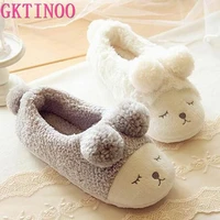 2021 new winter home slippers women house shoes for indoor bedroom house warm plush slippers adult cute sheep animal flats
