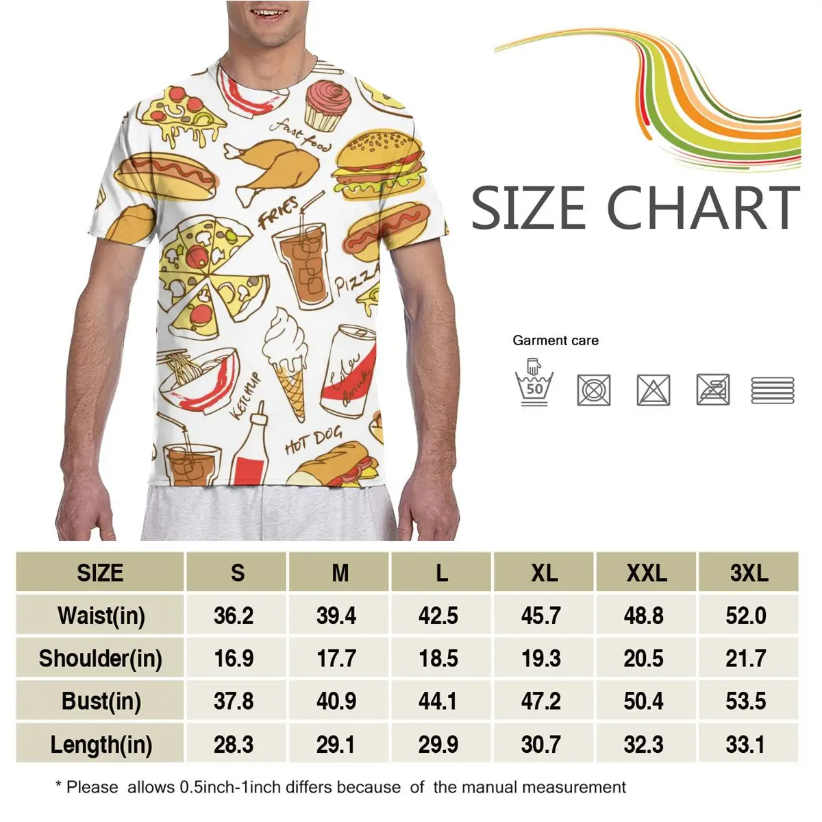 

Fast Food Casual T Shirts Tee Tops Summer Men Short Sleeve Streetwear Fashion Male Tshirts