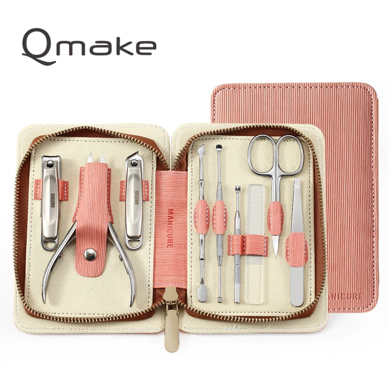 

Набор инструментов для стрижки ногтей, из нержавеющей стали, с дорожным чехлом, набор для маникюра и педикюра наборов