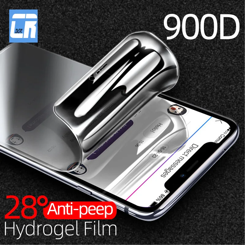 

900D full privacy screen protector for iphone 11 se 2 xr xs max anti-spy hydrogel film for iphone 14 13 12 pro max 8 7 Soft Film