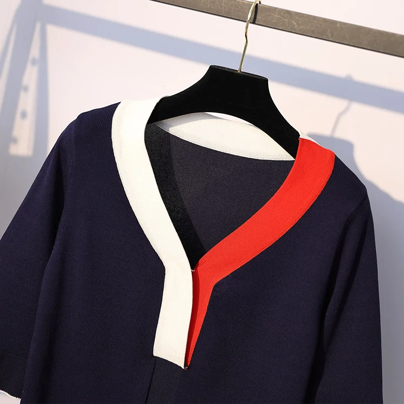 Женское платье для полных женщин Модный облегающий вязаный свитер с длинным