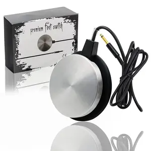 Круглый 360 Нержавеющая сталь тату педаль переключатель контроллер питания белая педаль с зажимом шнура