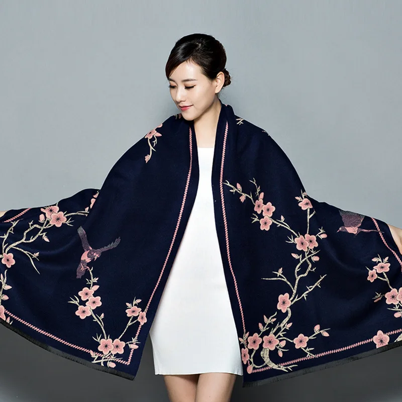 Шаль Для женщин утолщение теплый кашемировый шарф Пашмина негабаритных мягкий