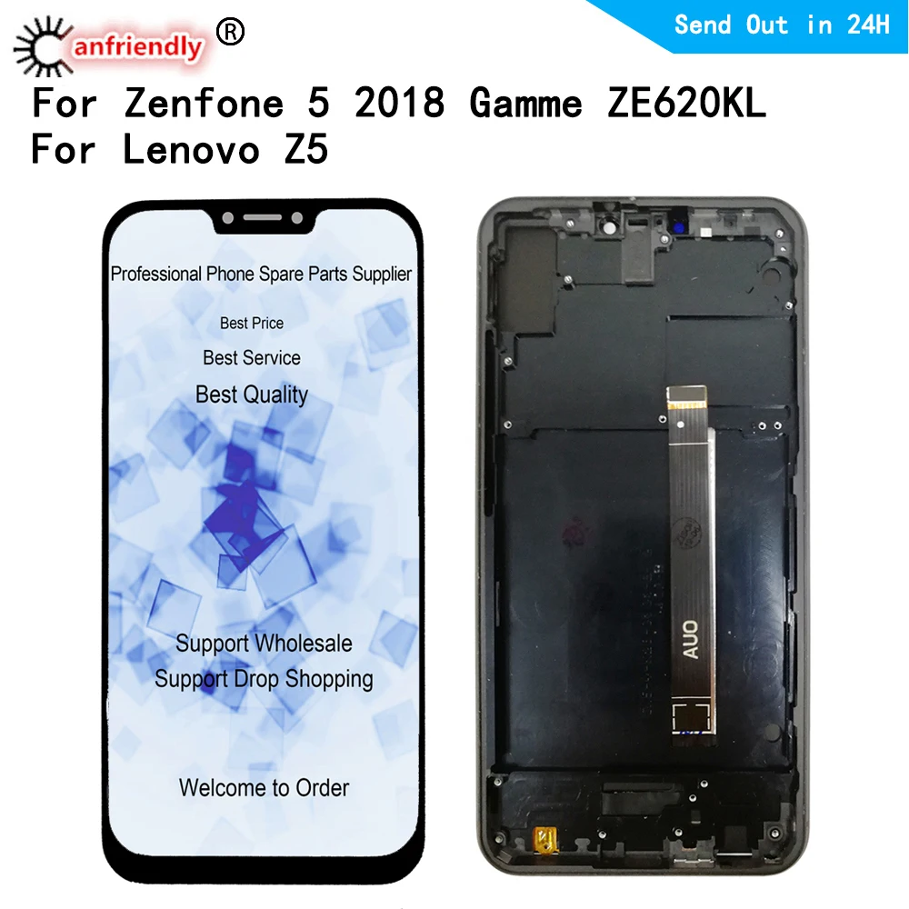 

6,2 "ЖК-дисплей для lenovo Z5 для Asus Zenfone 5 2018 Gamme ZE620KL X00QD ЖК-дисплей, сенсорная панель Экран дигитайзер с рамкой в сборе