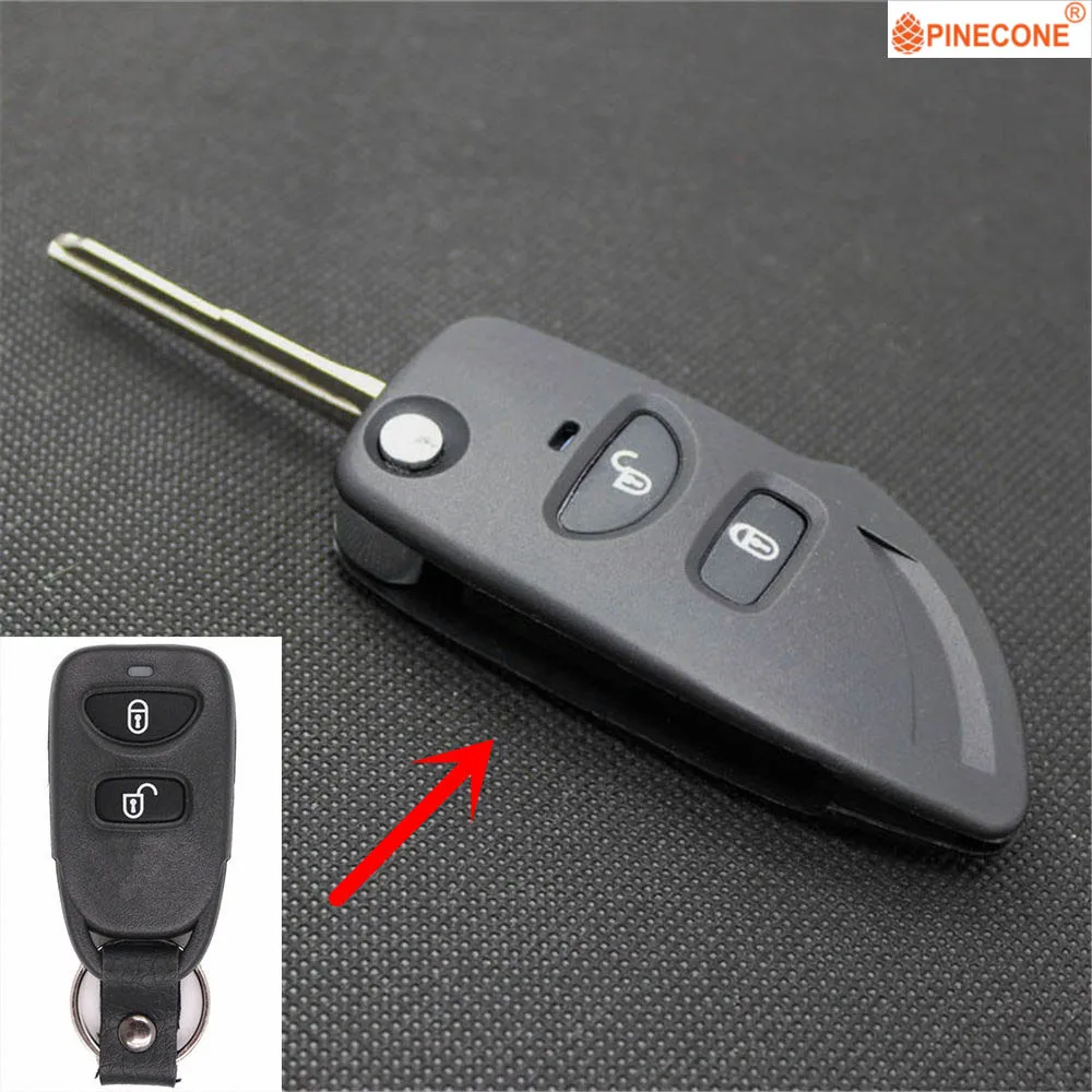 PINECONE для Hyundai Santa Fe Elantra 2001 2002 2003 2 кнопочный Автомобильный ключ модифицированный