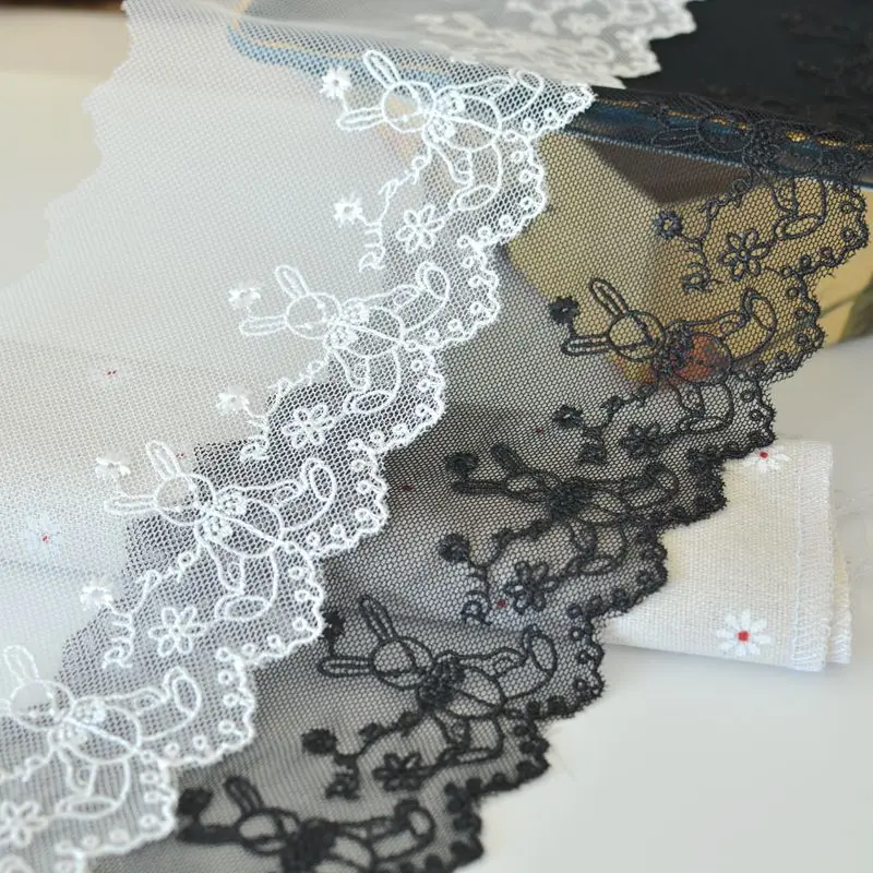 

Exquisite bear lace embroidery net yarn lace accessories fabric DIY clothing stitching decorative sewing material width 10cm