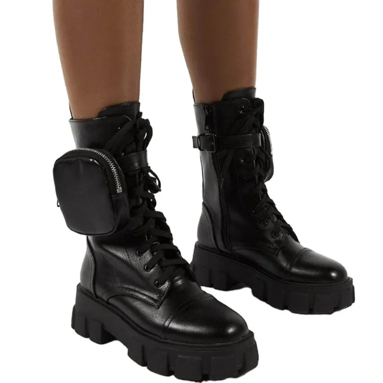 

Big Size Martin Boots Women's 2020 New Women's Boots Round Head Women's Locomotive Boots Knight Boots Women's Shoes
