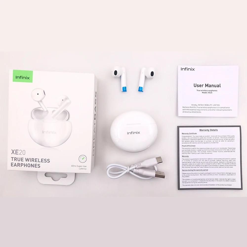 Беспроводные Bluetooth-наушники Infinix XE20 TWS 60 мс сверхнизкая задержка двойной микрофон