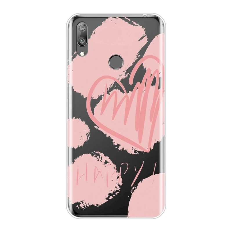 Мягкий чехол с милым сердцем Kawaii Love для Huawei Y9 Y7 Y6 Pro Prime 2019 силиконовый телефона Y5 |