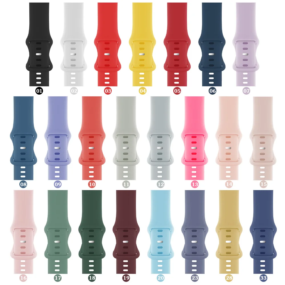 Silicone Sport Band For Apple Watch Series Se 6 543 44mm 40mm Smart Bracelet Watchband Pin Tuck Strap on iWatch 7 38mm 42mm 41mm