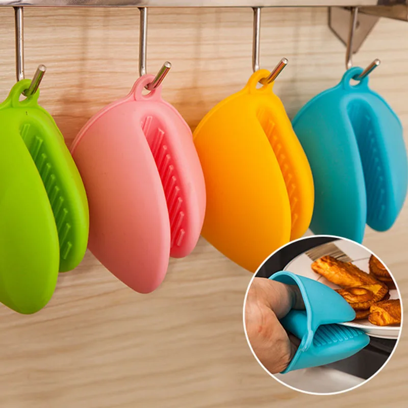 

Silicone Kitchen Baking Oven Heat Resistant Gloves Clips Non-slip Thicken Anti Scalding Gloves High Quality Kitchen Accessories