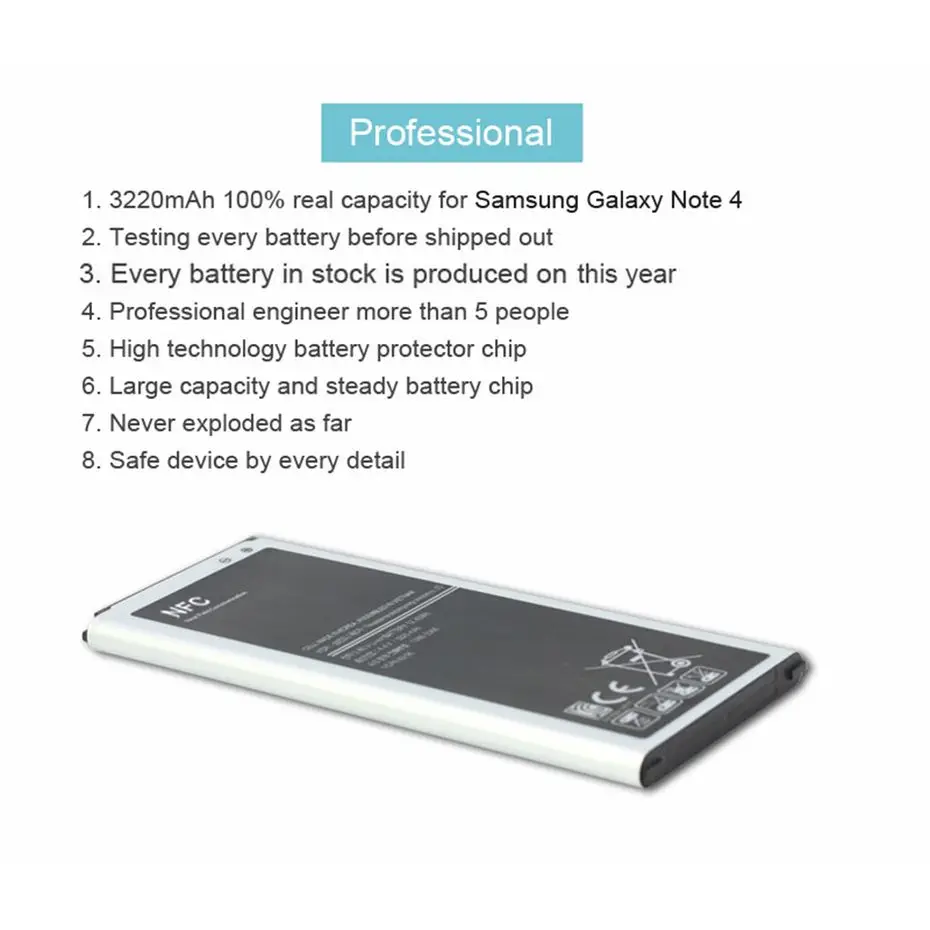 PINZHENG: загибочный станок для труб из ПВХ: Батарея для samsung Galaxy Note 4 N910 N910C N910A N910V 3220 мАч встроенной NFC Замена Батарея