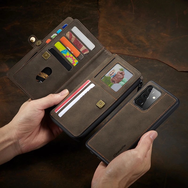 Leather Wallet Case For Samsung Galaxy A72 A 72 Case Multifunction Zipper Cover For Samsung Galaxy A52 5g sm-a526b/ds 6.5' Coque