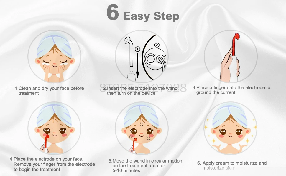Стеклянный тюбик 4 в 1 Высокочастотный электрод для удаления пятен и прыщей на