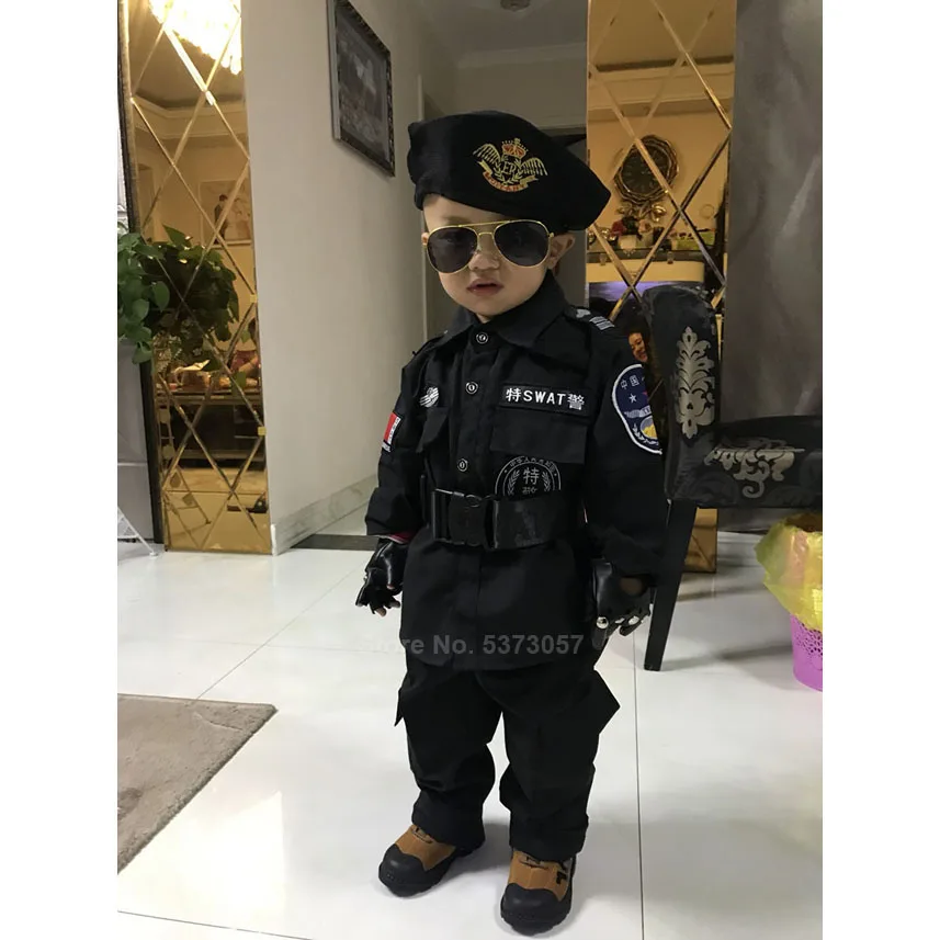 Uniforme militare costumi di Halloween per ragazzi festa di carnevale forza speciale SWAT vestito dell'esercito bambini ragazze poliziotto ufficiale di polizia abbigliamento