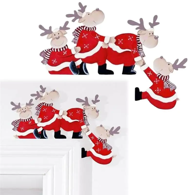 Рождественские украшения для дверей рождественское деревянное украшение в виде