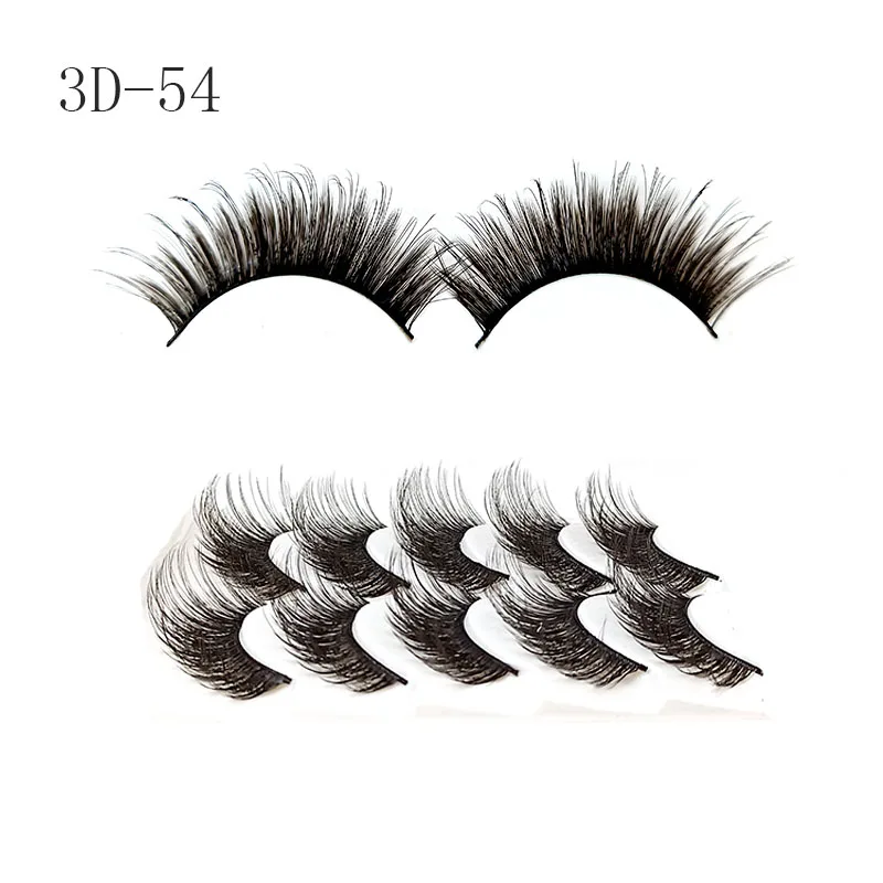 3D-54-5Pairs 5 пар 3D Искусственные норковые накладные ресницы для наращивания, пушистые ресницы для макияжа, инструменты для наращивания - Цвет: 3D-54-5Pairs