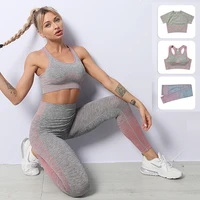 23pcs seamless yoga suit women gym clothes yoga sets short sleeve crop top fitness sports yoga set high waist leggings workout